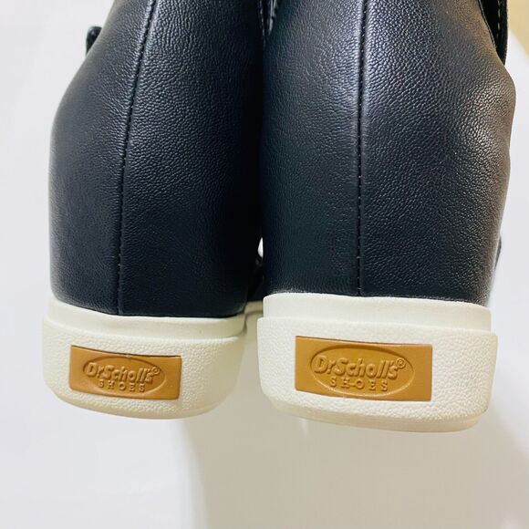 DR. SCHOLLS Women's Leather Platform‎ Chunky Sandals Comfort Sz 8 M Black White - Picture 4 of 13